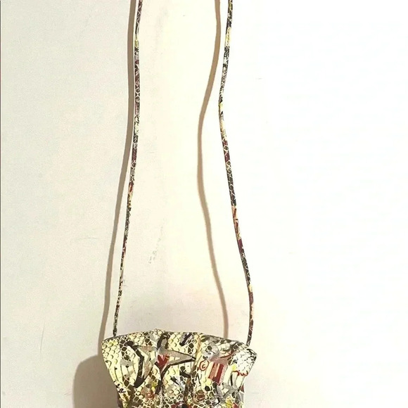 Carlos falchi small graffiti tatto Python print crossbody handbag - Picture 4 of 13